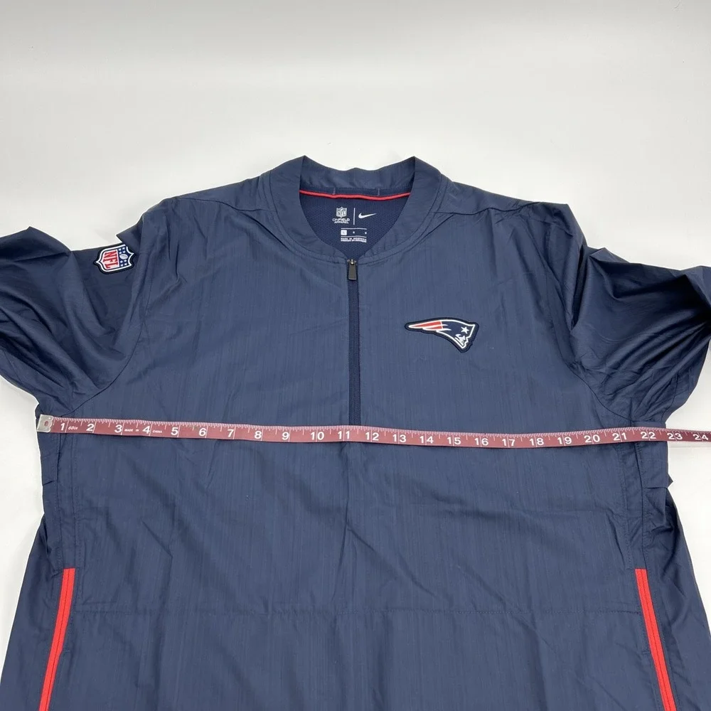 New England Patriots Men's L Blue Nike On Field Lightweight 1/2 Zip Pullover NFL